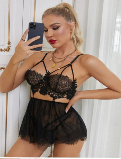 Angel Whisper Lace Lingerie Set