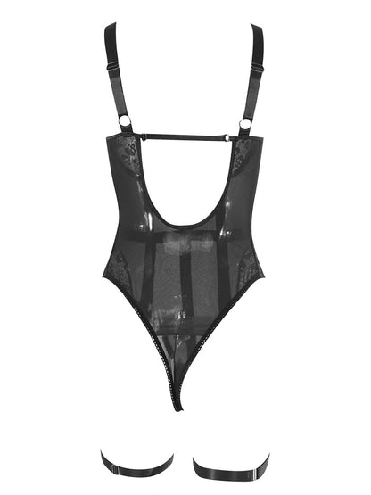 Midnight Dominance Lace Bodysuit