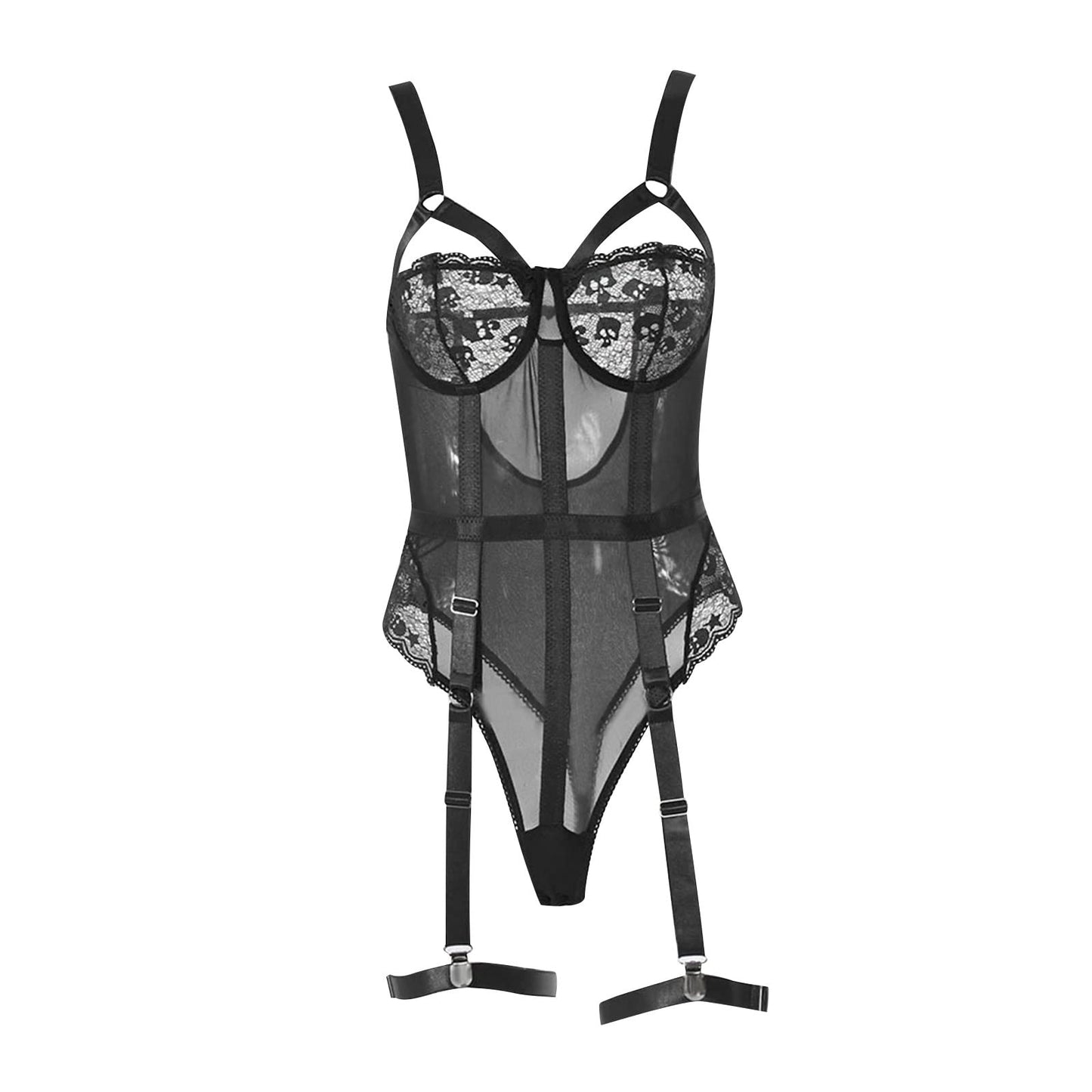 Midnight Dominance Lace Bodysuit