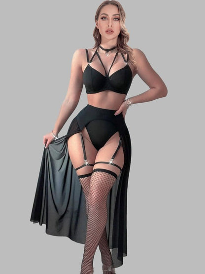 Dark Romance Sheer Skirt Set